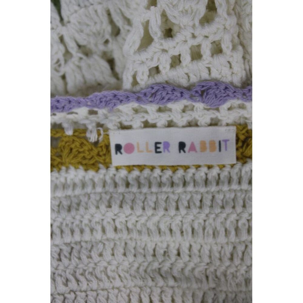 Roller Rabbit Womens Maxi Dress Ivory Cotton Striped Scoop Sleeveless Size XS - Picture 6 of 6